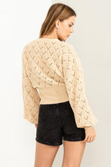 Days Together Pointelle Sweater Cardigan king-general-store-5710.myshopify.com