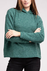 Hooded Brushed Melange Hacci Sweater king-general-store-5710.myshopify.com