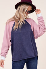 Solid Terry Color Block Sweatshirt