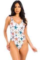 Starfish V-Neck One-Piece Swimsuit