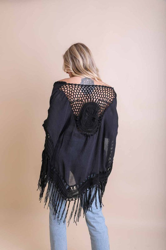 Crochet Medallion Tassel Kimono king-general-store-5710.myshopify.com