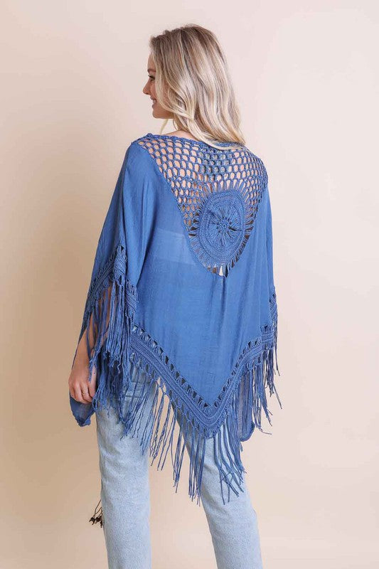 Crochet Medallion Tassel Kimono king-general-store-5710.myshopify.com