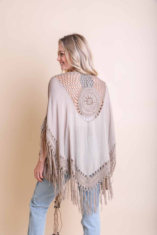 Crochet Medallion Tassel Kimono king-general-store-5710.myshopify.com