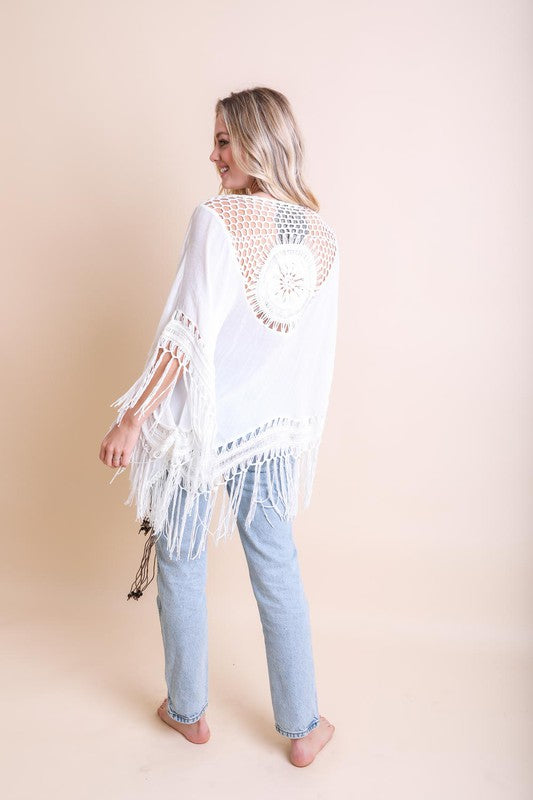 Crochet Medallion Tassel Kimono king-general-store-5710.myshopify.com