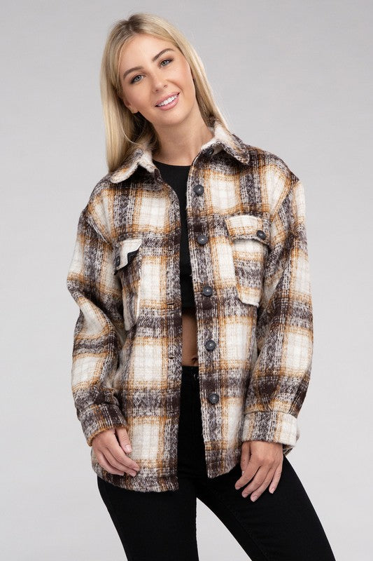 Cozy Plaid Flannel Shacket king-general-store-5710.myshopify.com