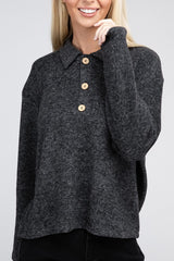 Brushed Melange Hacci Collared Sweater king-general-store-5710.myshopify.com