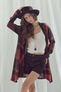 Red Checker Print Cardigan king-general-store-5710.myshopify.com