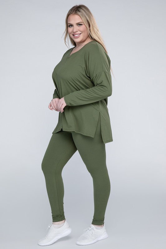 Plus Brushed DTY Microfiber Loungewear Set king-general-store-5710.myshopify.com