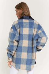 Plaid Chest Pocket Detail Shacket king-general-store-5710.myshopify.com