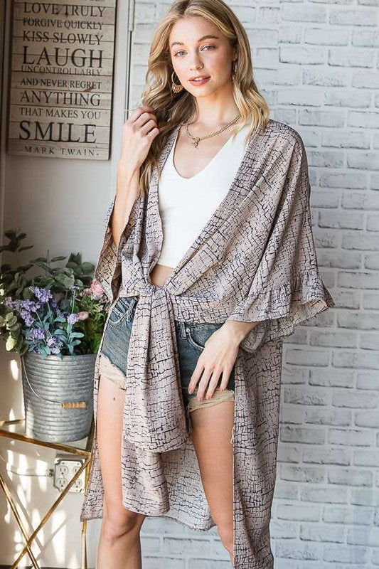 Natural Geo Print Mid Sleeve Kimono king-general-store-5710.myshopify.com