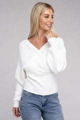 Viscose Cross Wrap Pullover Sweater king-general-store-5710.myshopify.com