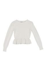 Peplum Round Neck Sweater Top