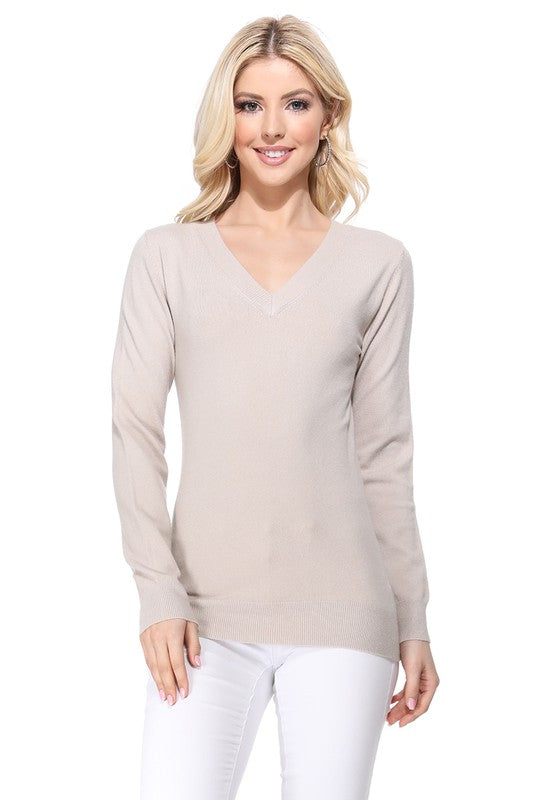 Women's Long Sleeve V-Neck Pulll Over Sweater Top king-general-store-5710.myshopify.com