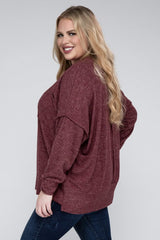 Plus Brushed Melange Drop Shoulder Sweater king-general-store-5710.myshopify.com