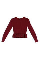 Peplum Round Neck Sweater Top