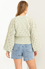 Days Together Pointelle Sweater Cardigan king-general-store-5710.myshopify.com