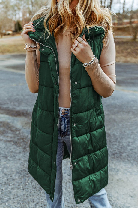 Longline Hooded Sleeveless Puffer Vest king-general-store-5710.myshopify.com