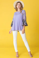 Boho Ruffle Tiered Tone on Tone Tunic Top