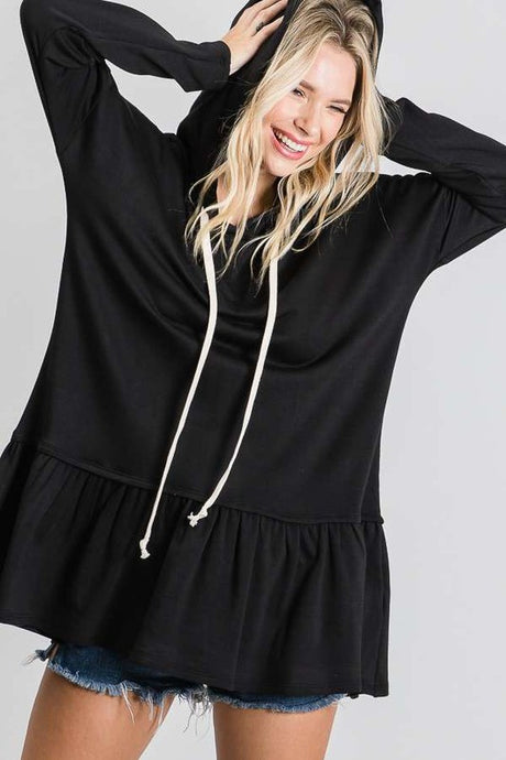 Girly Peplum Hoodie Tunic Top king-general-store-5710.myshopify.com