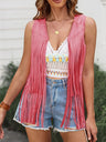 Fringe Open Front Vest Coat