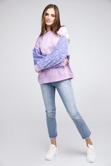 Velvet Sequin Sleeve Mineral Washed Top king-general-store-5710.myshopify.com