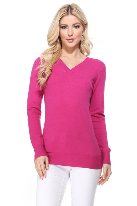 Women's Long Sleeve V-Neck Pulll Over Sweater Top king-general-store-5710.myshopify.com