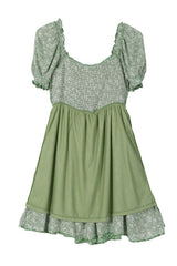 Green Floral Smocked Mini Dress king-general-store-5710.myshopify.com
