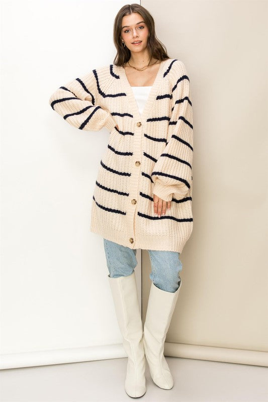 Made for Style Oversized Striped Sweater Cardigan king-general-store-5710.myshopify.com