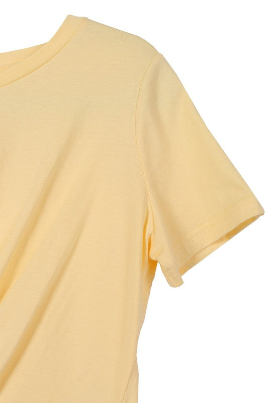 Solid Twist Front with Short Sleeve Top king-general-store-5710.myshopify.com