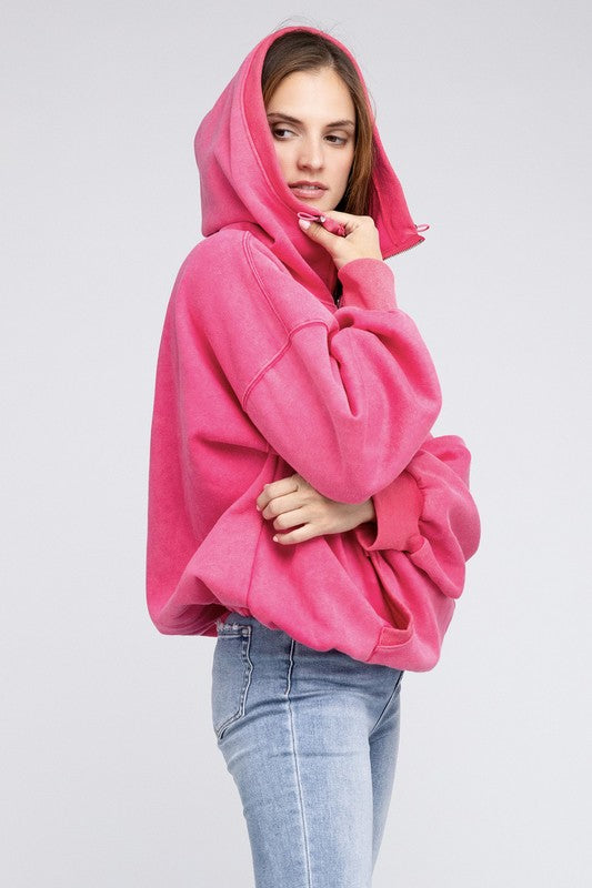 Stitch Detailed Elastic Hem Hoodie king-general-store-5710.myshopify.com