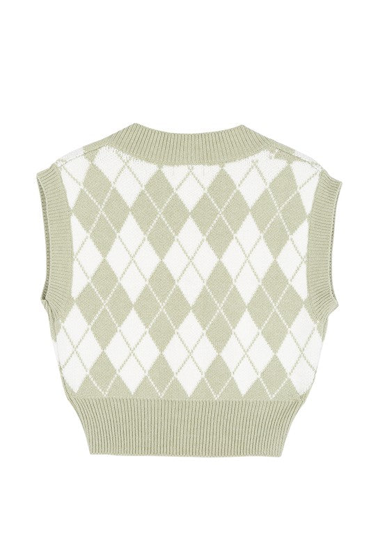 Knitted argyle sweater vest king-general-store-5710.myshopify.com