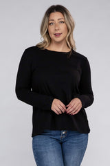 Plus Cotton Crew Neck Long Sleeve T-Shirt king-general-store-5710.myshopify.com