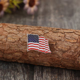 US Flag 2 Piece Drip Oil Brooch