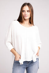 V-Neck Hi-Low Hem Jacquard Sweater king-general-store-5710.myshopify.com