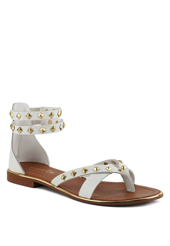 Emmeth Studs Embellished Flat Sandals