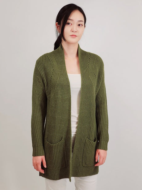 Open Front Waffle Knit Sweater Cardigan with Pockets king-general-store-5710.myshopify.com