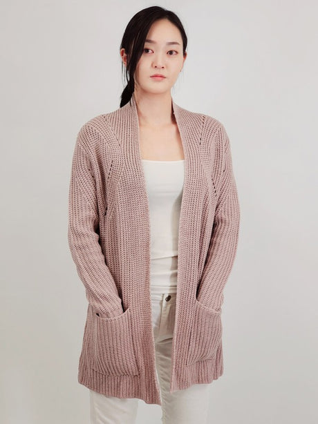 Open Front Waffle Knit Sweater Cardigan with Pockets king-general-store-5710.myshopify.com