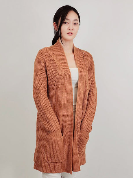 Open Front Waffle Knit Sweater Cardigan with Pockets king-general-store-5710.myshopify.com