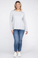 Plus Cotton Crew Neck Long Sleeve T-Shirt king-general-store-5710.myshopify.com