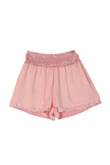 Pink Paisley Shirred Waist Casual Shorts king-general-store-5710.myshopify.com