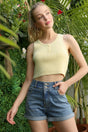 Yellow Sleeveless Crop Tank Top king-general-store-5710.myshopify.com