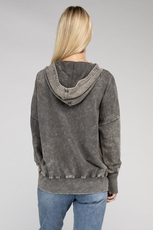 French Terry Acid Wash Kangaroo Pocket Hoodie king-general-store-5710.myshopify.com