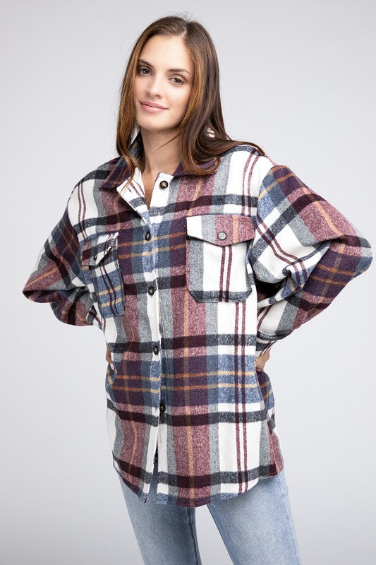 Textured Shirts With Big Checkered Point king-general-store-5710.myshopify.com