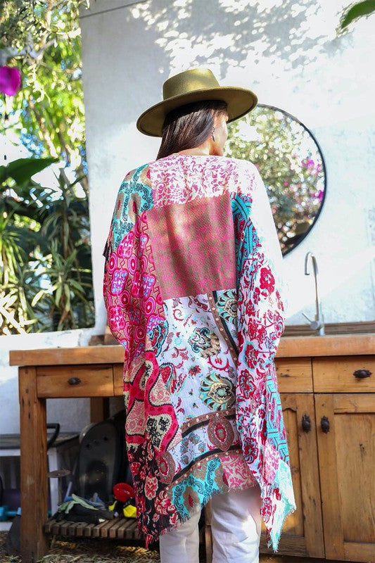 Boho Floral Patchwork Kimono king-general-store-5710.myshopify.com