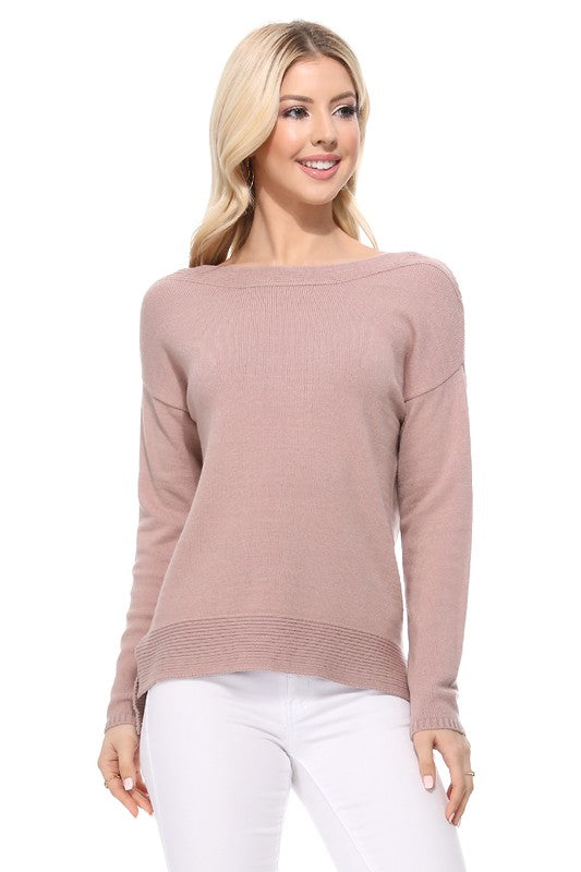 Silky Soft Rayon Stretch Boat Neck Sweater Top king-general-store-5710.myshopify.com