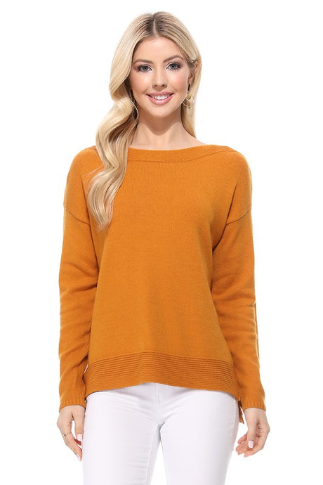Silky Soft Rayon Stretch Boat Neck Sweater Top king-general-store-5710.myshopify.com