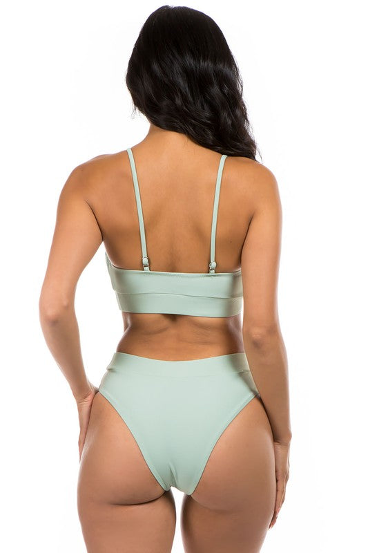 High Waist Ruched Detail Bikini