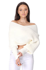 Off Shoulder Wrap Bolero Sweater king-general-store-5710.myshopify.com