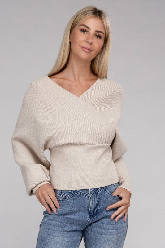 Viscose Cross Wrap Pullover Sweater king-general-store-5710.myshopify.com