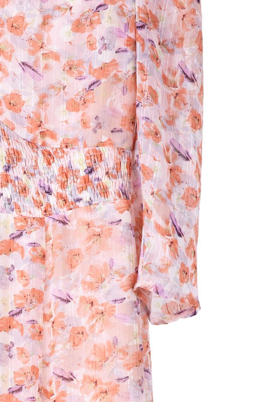 Pink Floral V-Neck Maxi Dress king-general-store-5710.myshopify.com